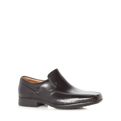 Black 'Francis Flight' leather slip on shoes
